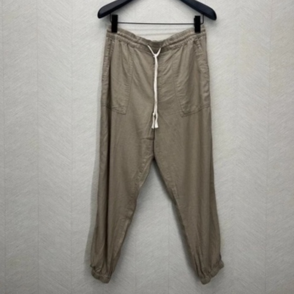 Men's Linen-Blend Drawstring Pants - Beige